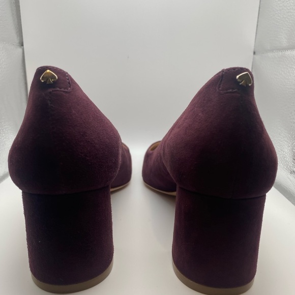 Kate Spade Suede Kylah Cherrywood Block Pumps - Picture 5 of 6